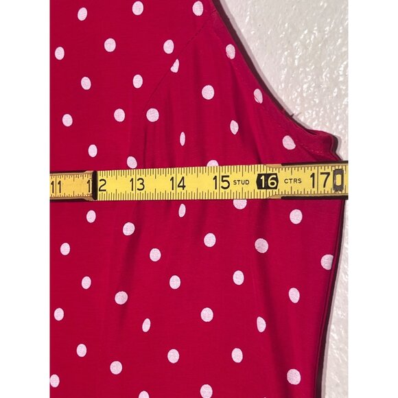 VTG My Michelle Size 7/8 Red Polka Dot Sleeveless Midi Dress Career Vacation Y2K - Picture 12 of 16